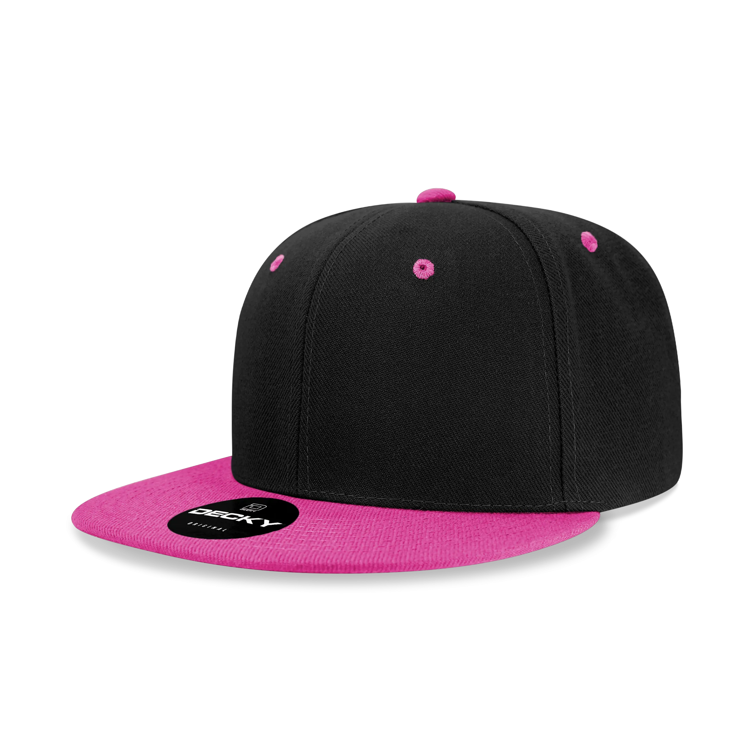 Decky 6020 - High Profile 6 Panel Snapback, Flat Bill Hat - CASE Pricing