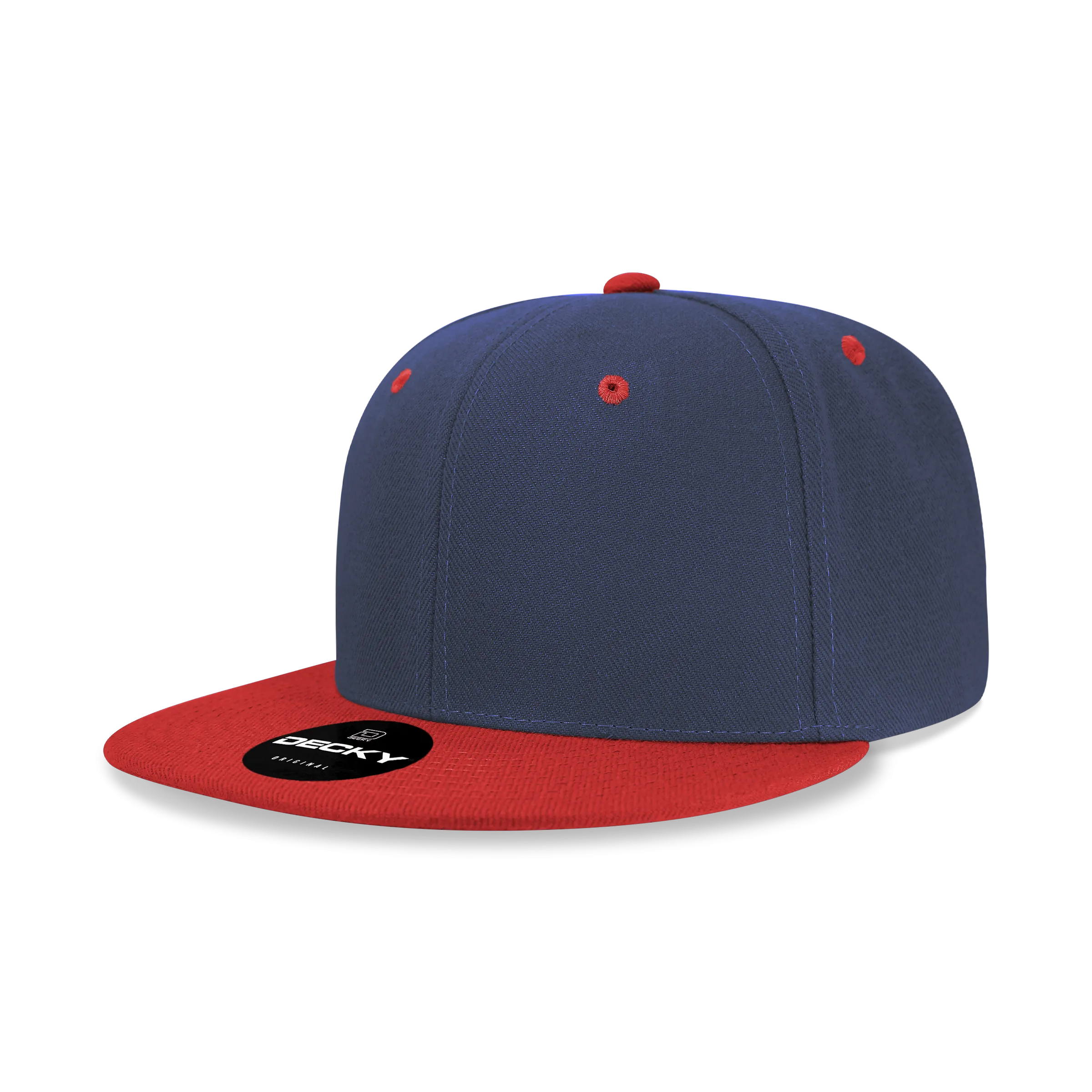 Decky 6020 - High Profile 6 Panel Snapback, Flat Bill Hat - CASE Pricing