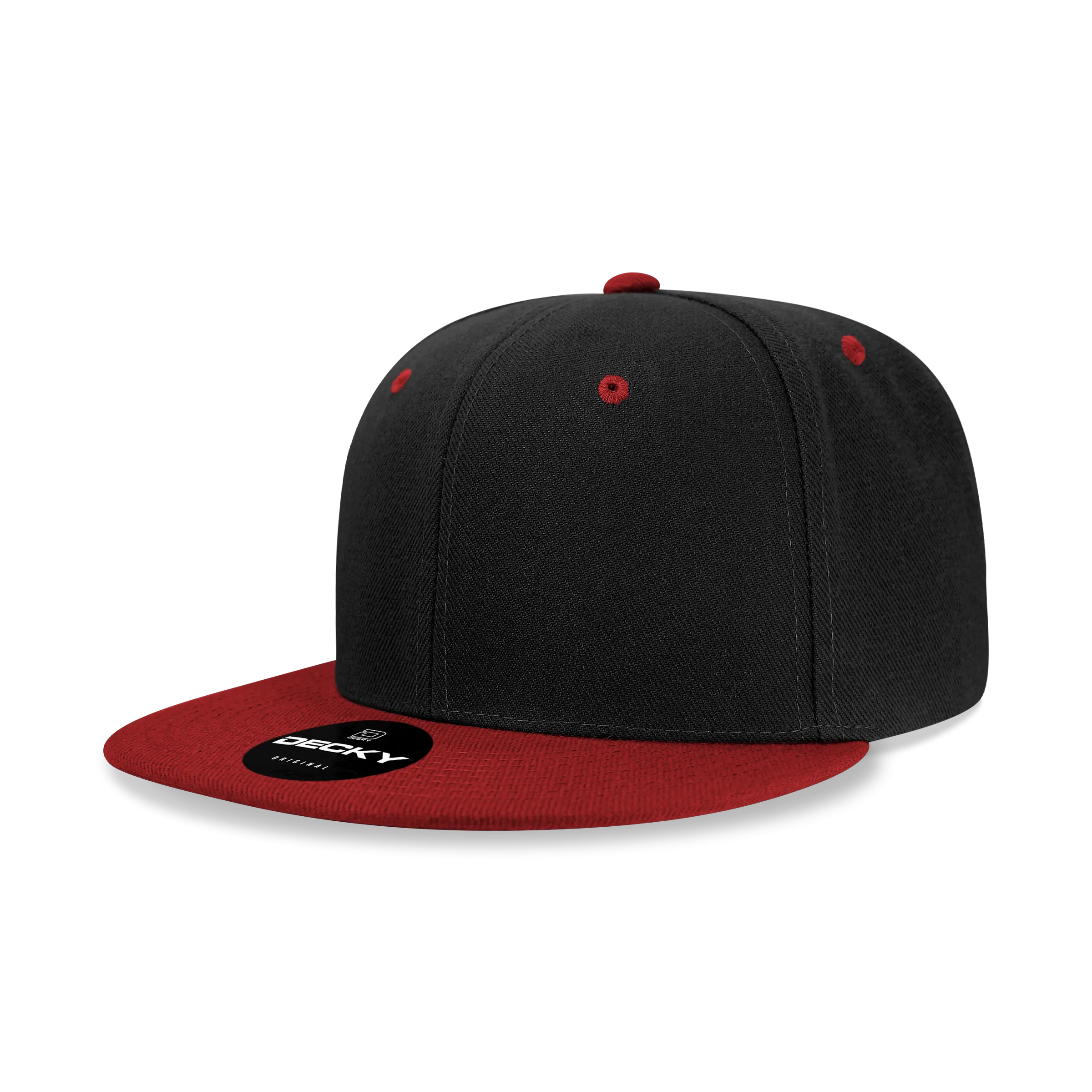 Decky 6020 - High Profile 6 Panel Snapback, Flat Bill Hat - CASE Pricing