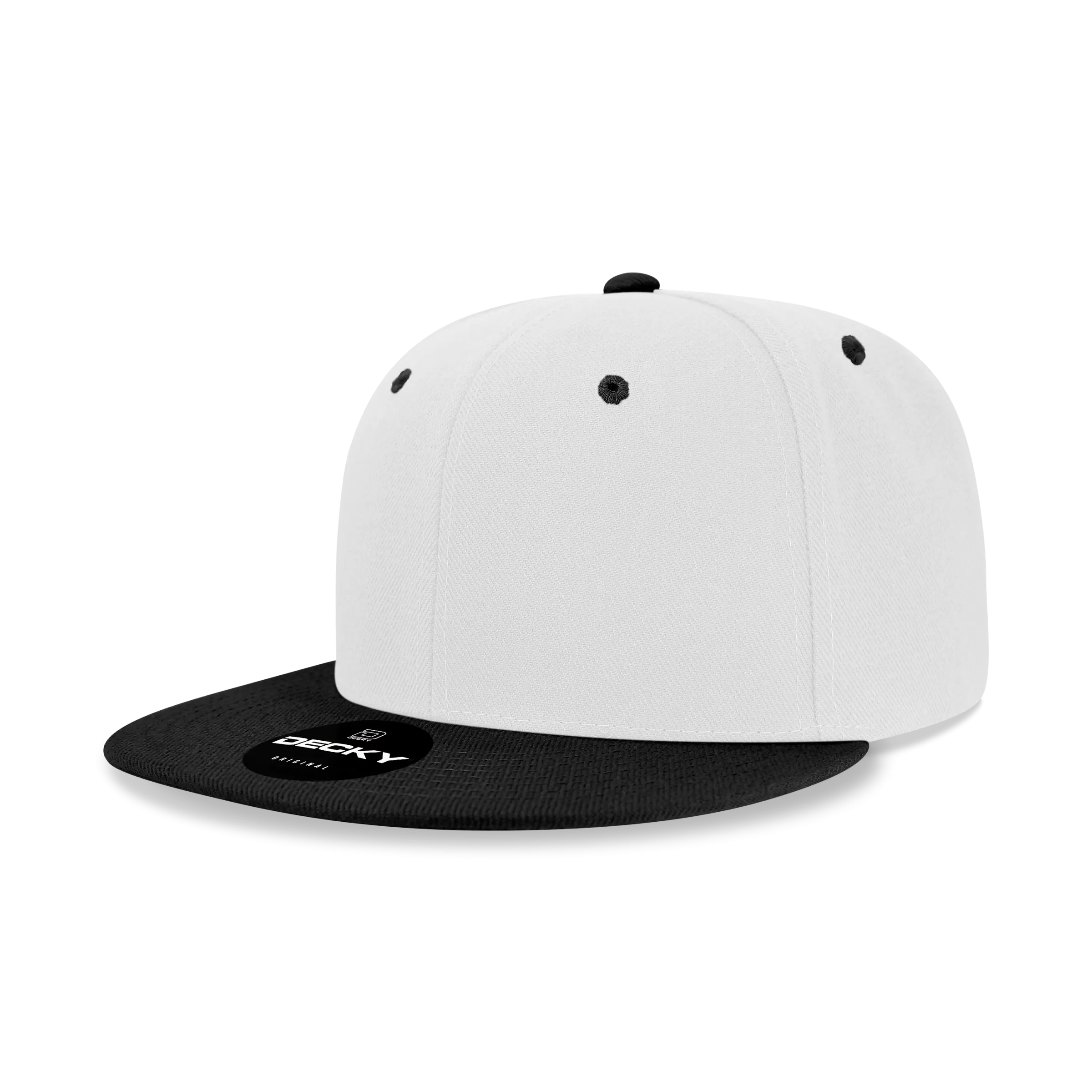 Decky 6020 - High Profile 6 Panel Snapback, Flat Bill Hat - CASE Pricing