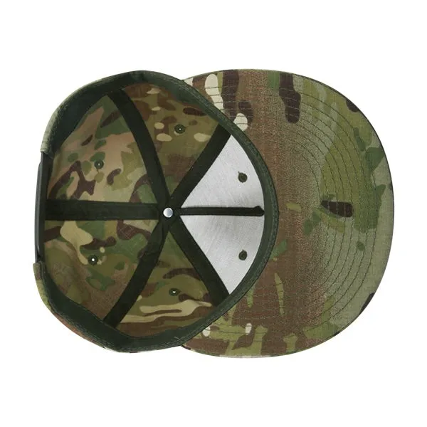 Decky 6303 MultiCam 5 Panel Snapback Hat, Camo Flat Bill Cap