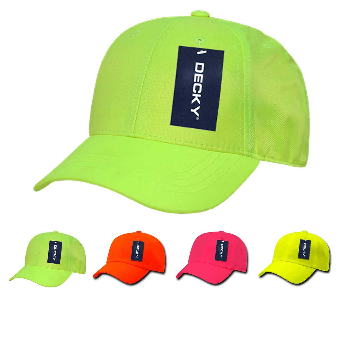 Decky 761 - 6 Panel Low Profile Structured Neon Cap - CASE Pricing