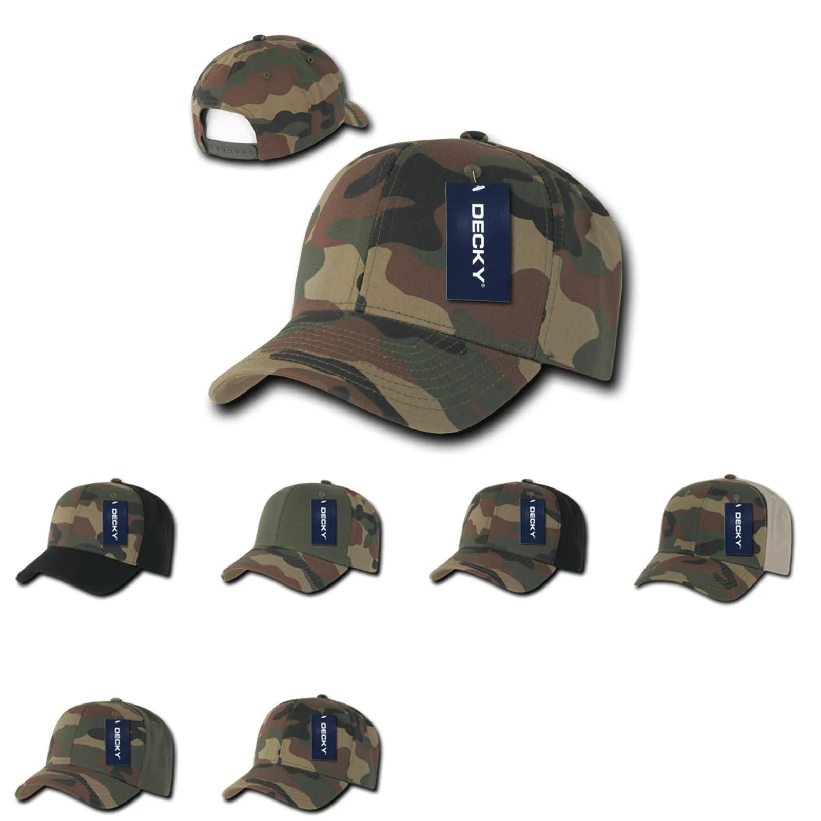 Decky Cotton Camouflage Curve Bill Baseball Hats Caps Snapback Unisex