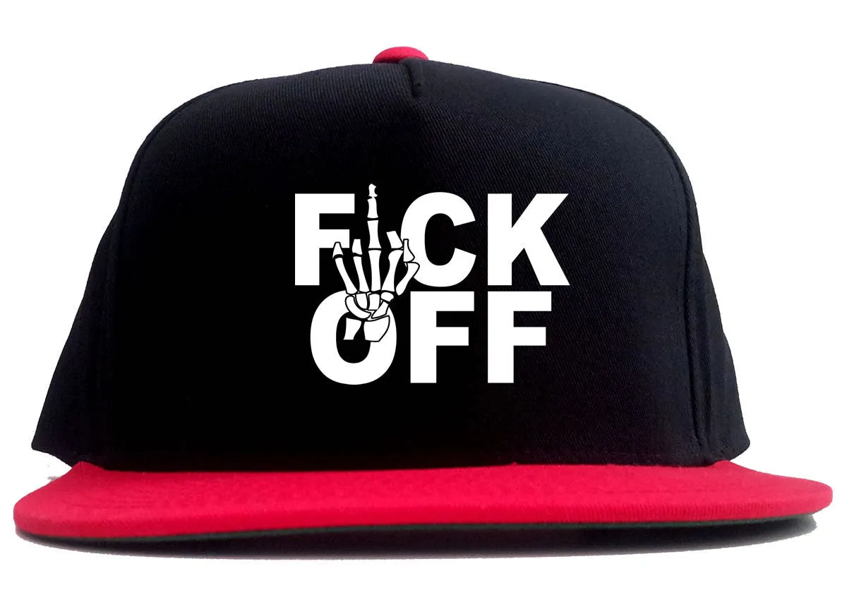 FCK OFF Skeleton Hand 2 Tone Snapback Hat