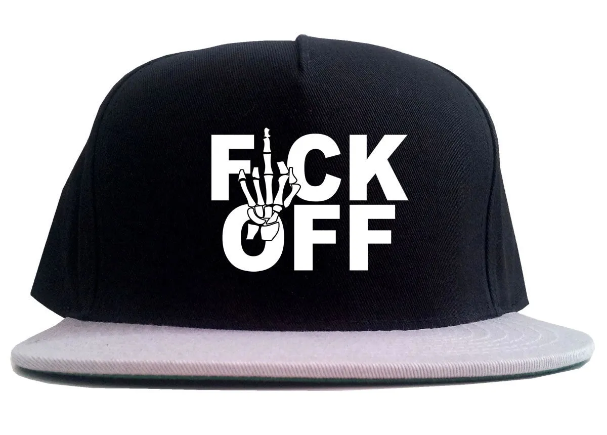 FCK OFF Skeleton Hand 2 Tone Snapback Hat