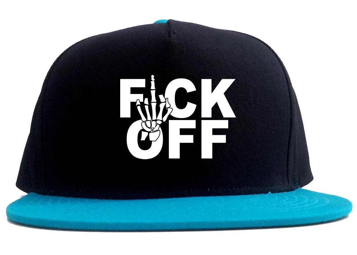 FCK OFF Skeleton Hand 2 Tone Snapback Hat