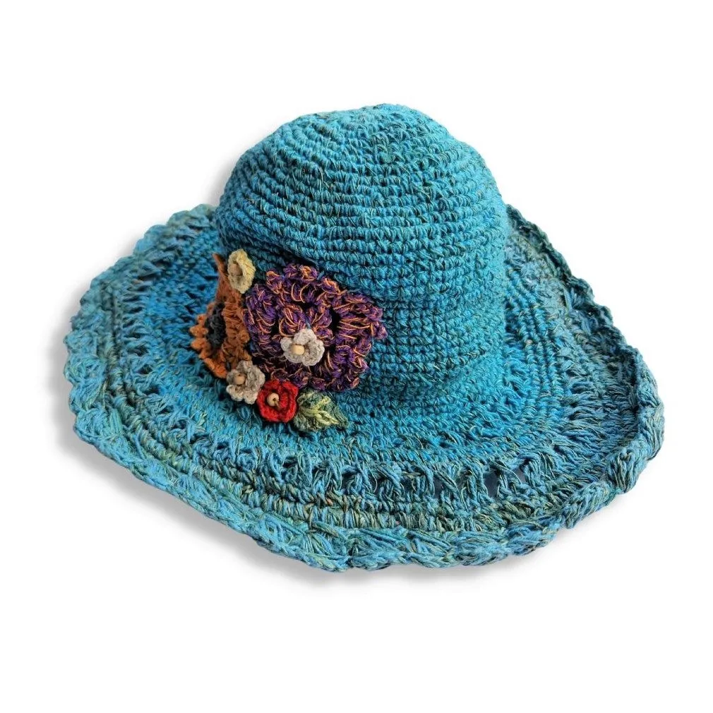 flower detail sun hat