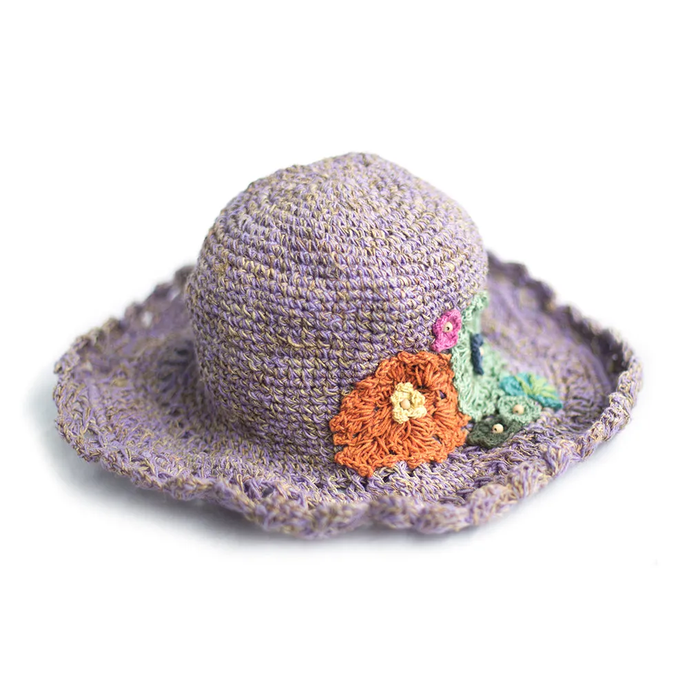 flower detail sun hat