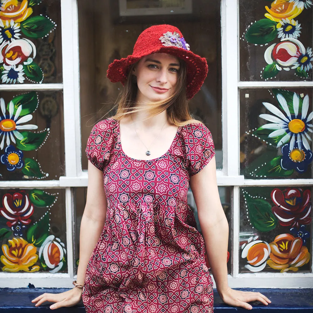 flower detail sun hat