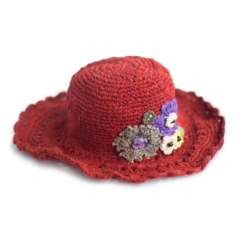 flower detail sun hat