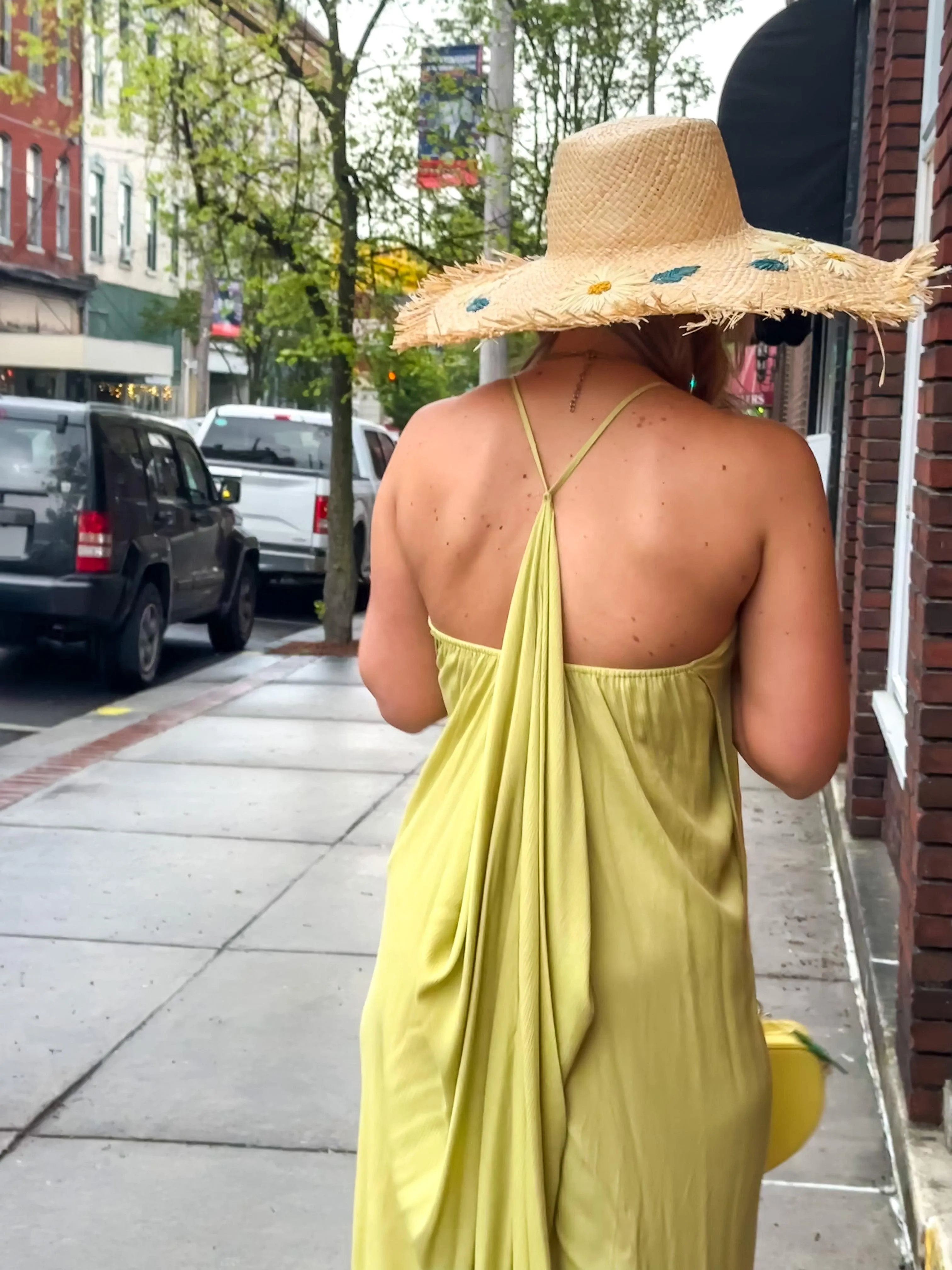 Flower Print Raffia Sun Hat