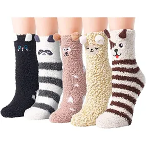 Fuzzy Socks Women Warm Soft Fluffy Thick Cozy Plush Winter Christmas Gift Ladies