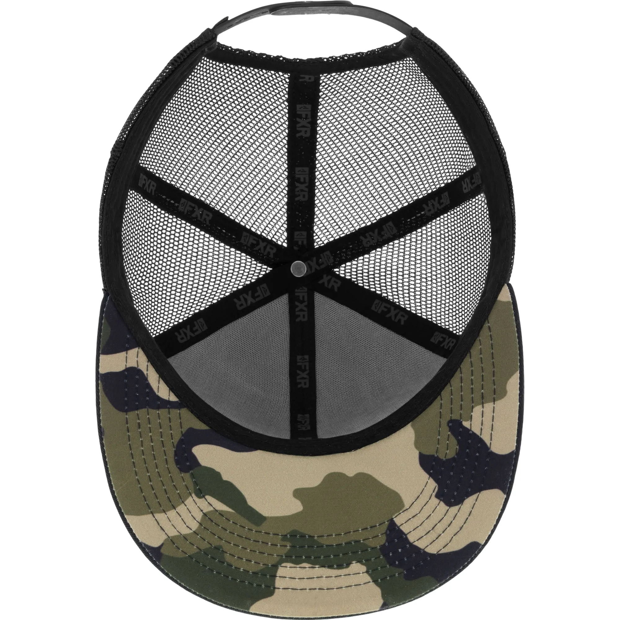 FXR  Race Div Baseball Hat Cap Nylon Mesh Snap-Back Flat Brim Bone Camo