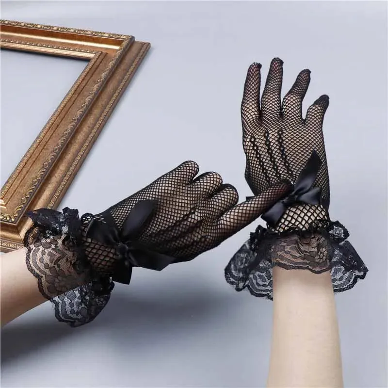 Gothic Punk Lolita Lace Hollow Out Gloves