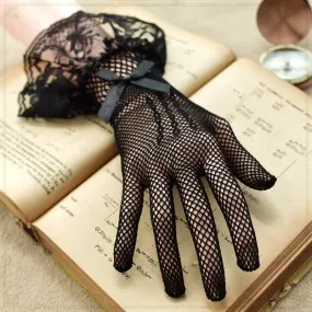 Gothic Punk Lolita Lace Hollow Out Gloves