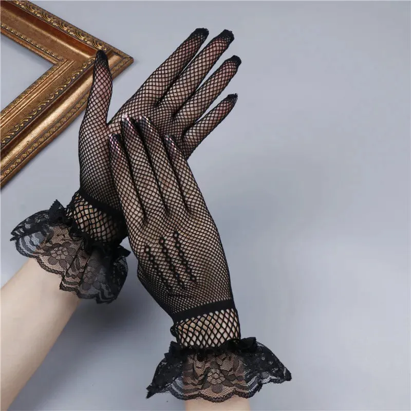 Gothic Punk Lolita Lace Hollow Out Gloves