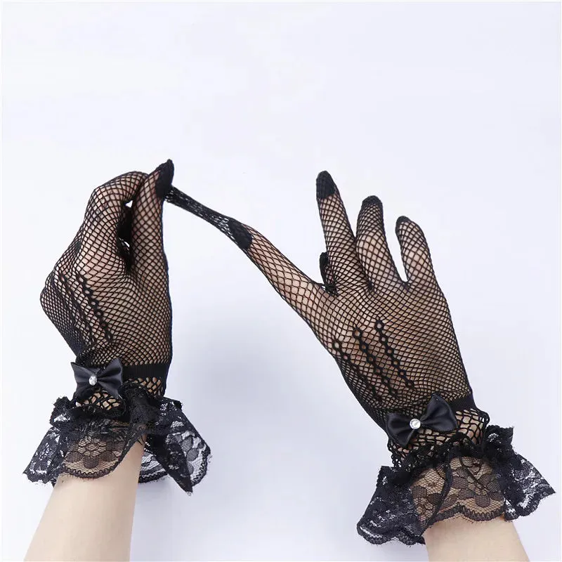 Gothic Punk Lolita Lace Hollow Out Gloves