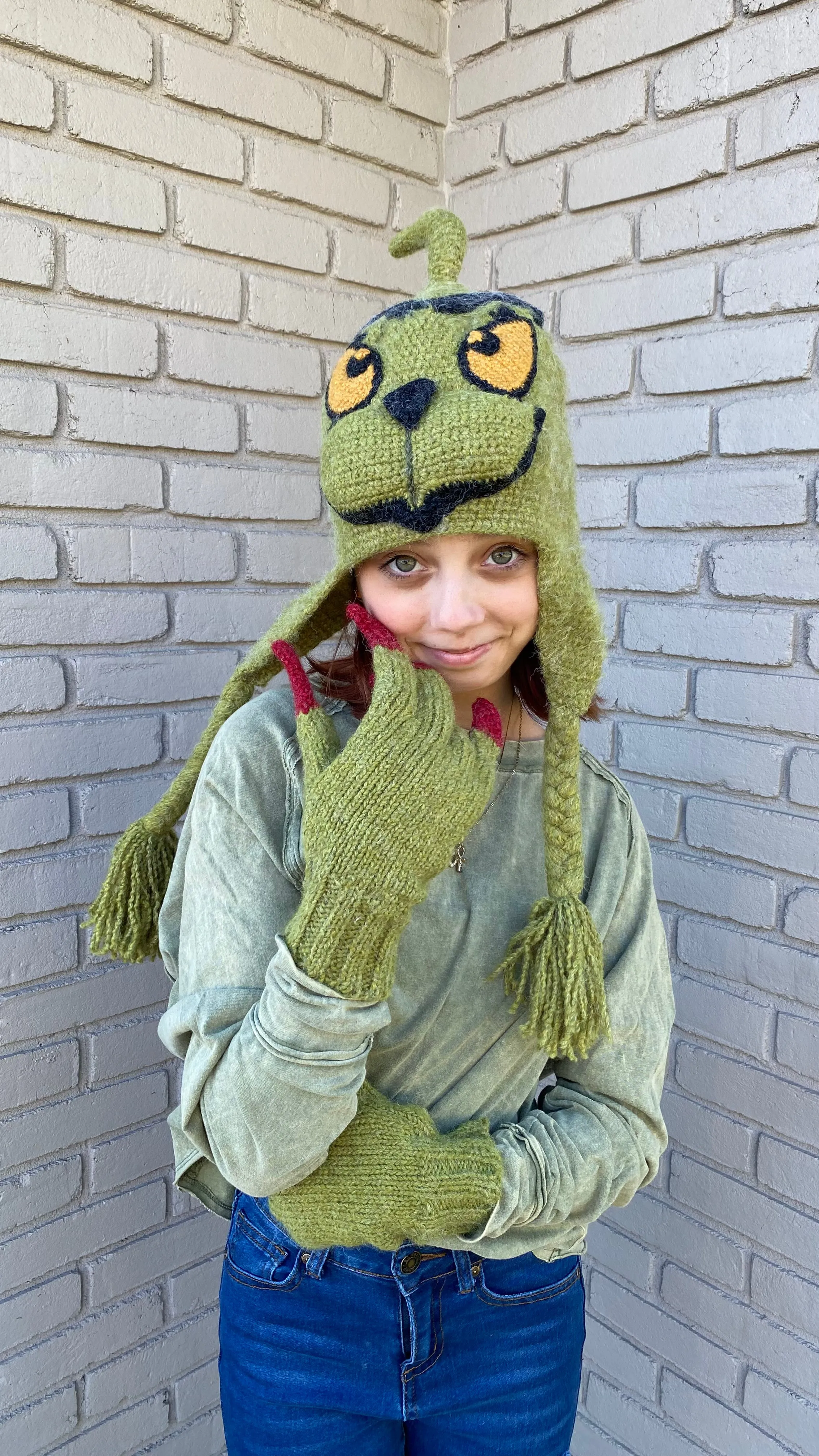 Grinch Finger Gloves