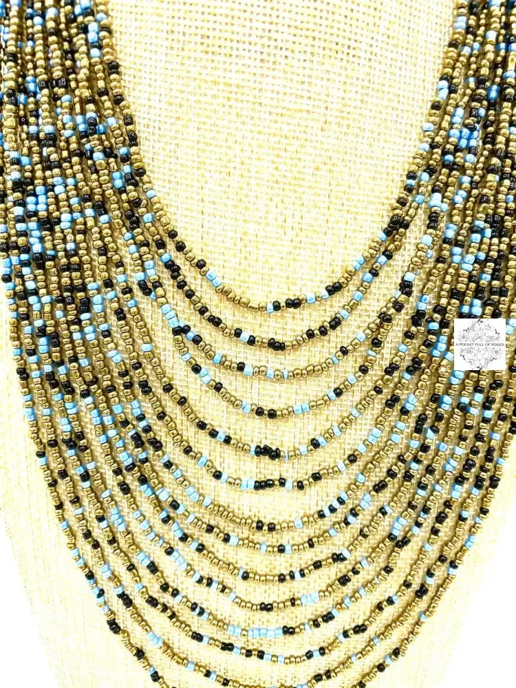 Hand beaded necklace from Ecuador | Multi-strand | Loop & Ball Closure | Eye-catching Design |