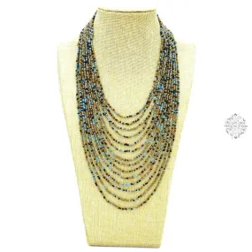 Hand beaded necklace from Ecuador | Multi-strand | Loop & Ball Closure | Eye-catching Design |