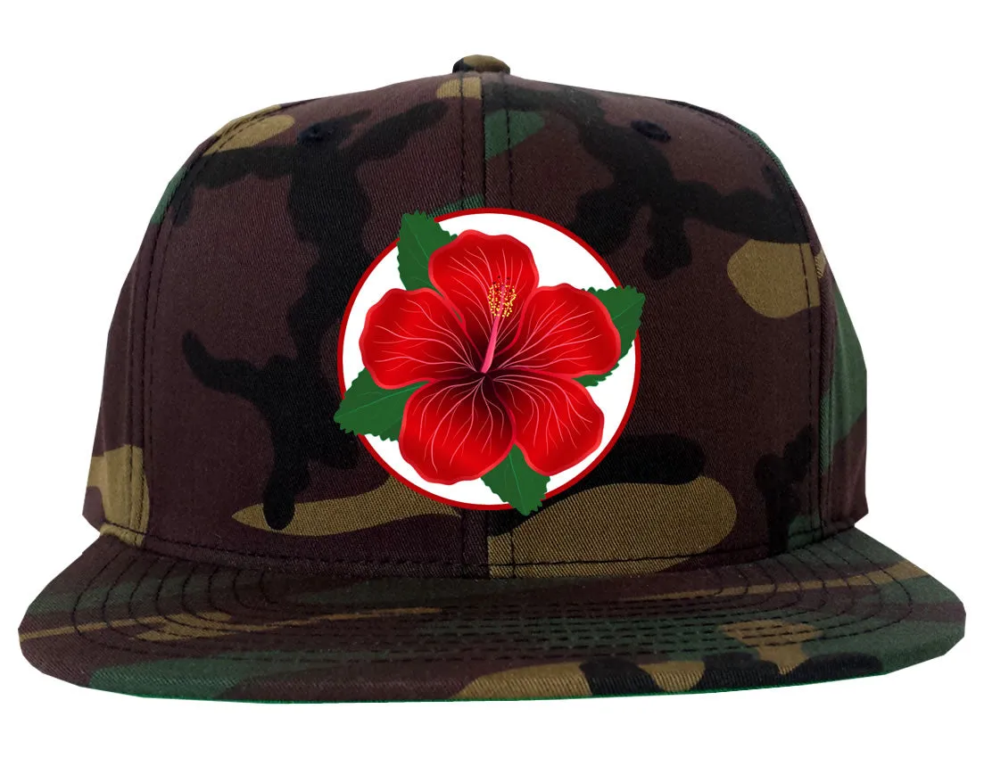 Hibiscus Flower Chest Mens Snapback Hat