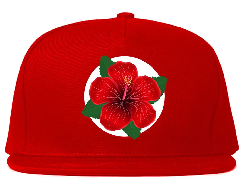 Hibiscus Flower Chest Mens Snapback Hat