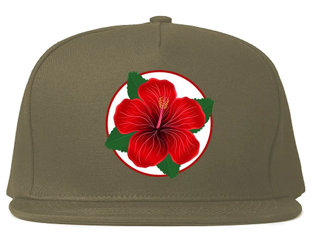 Hibiscus Flower Chest Mens Snapback Hat