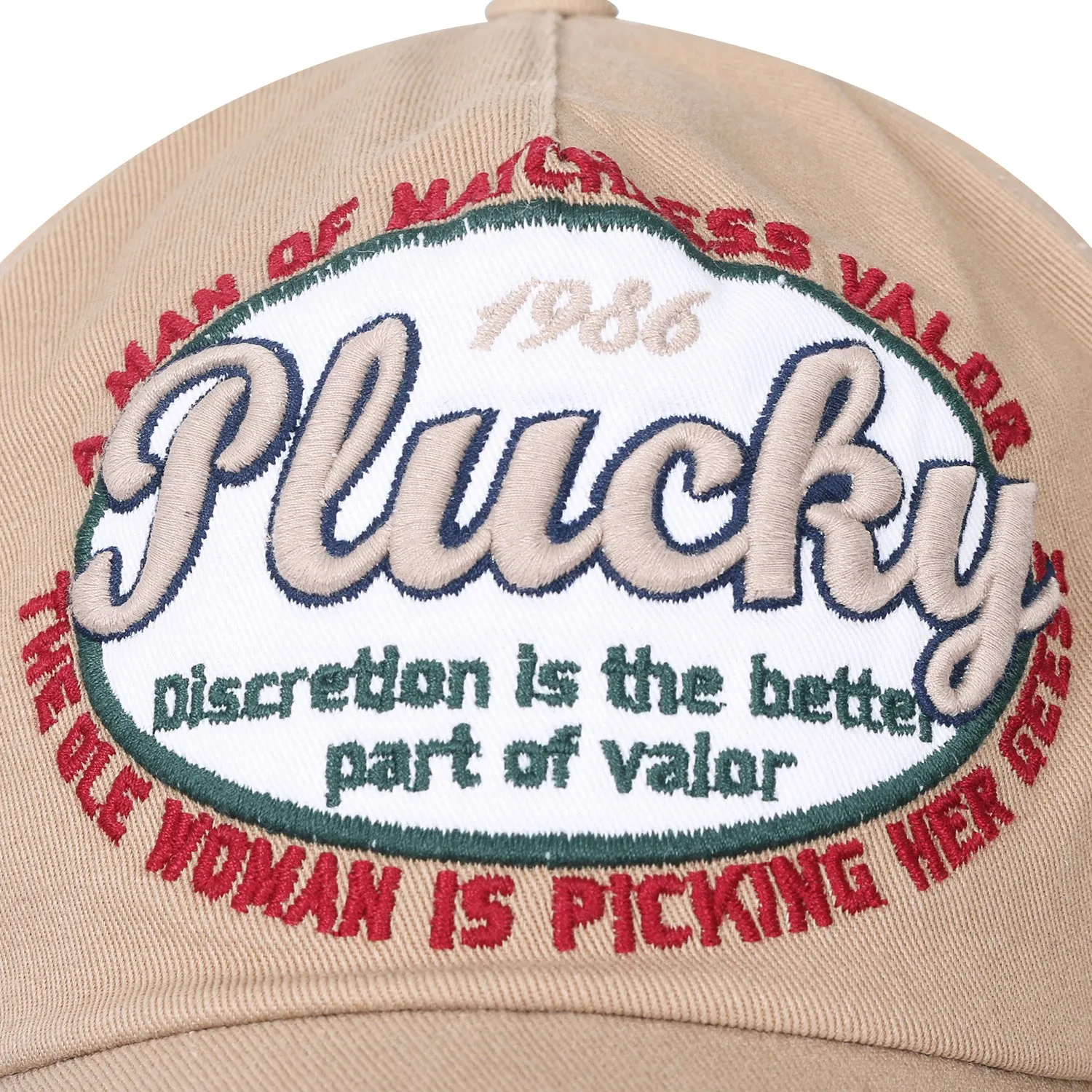 ililily Plucky Patch Distressed Vintage Cotton Baseball Cap Trucker Hat