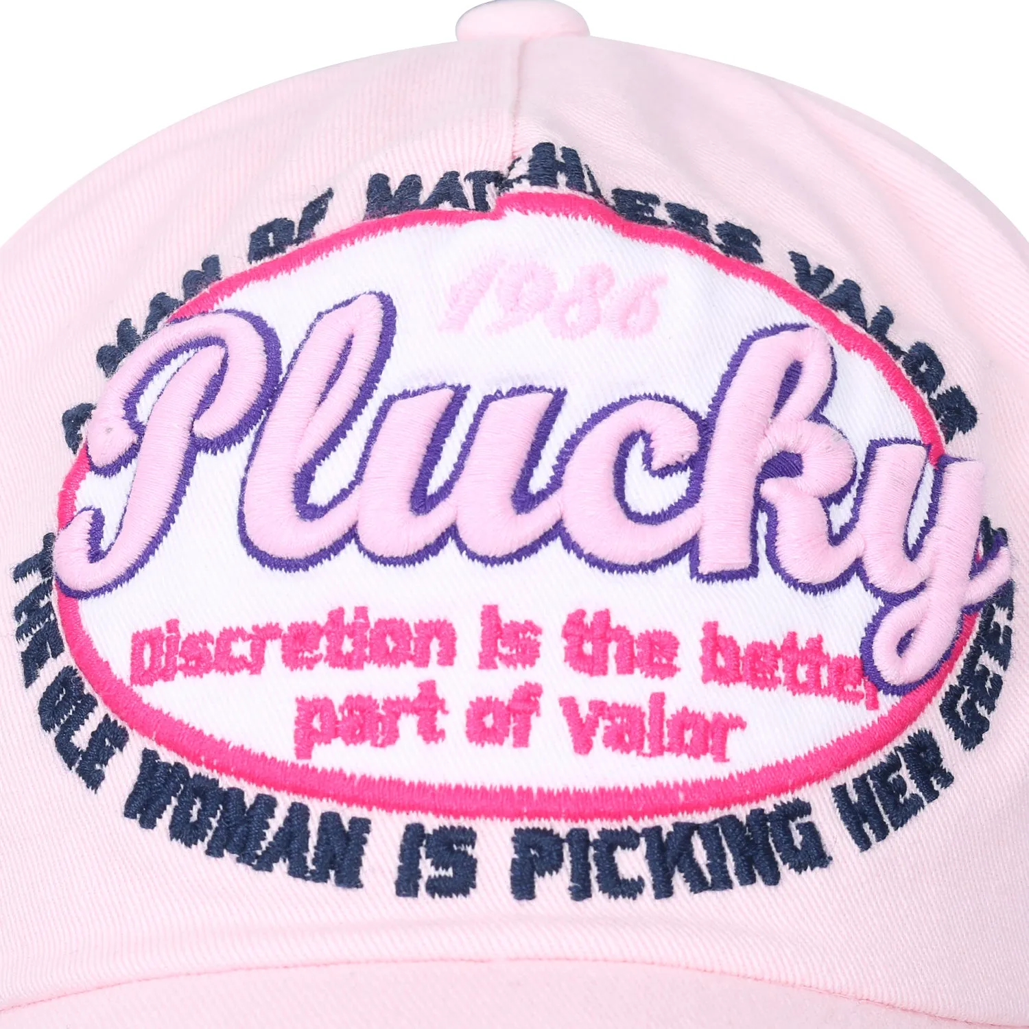 ililily Plucky Patch Distressed Vintage Cotton Baseball Cap Trucker Hat