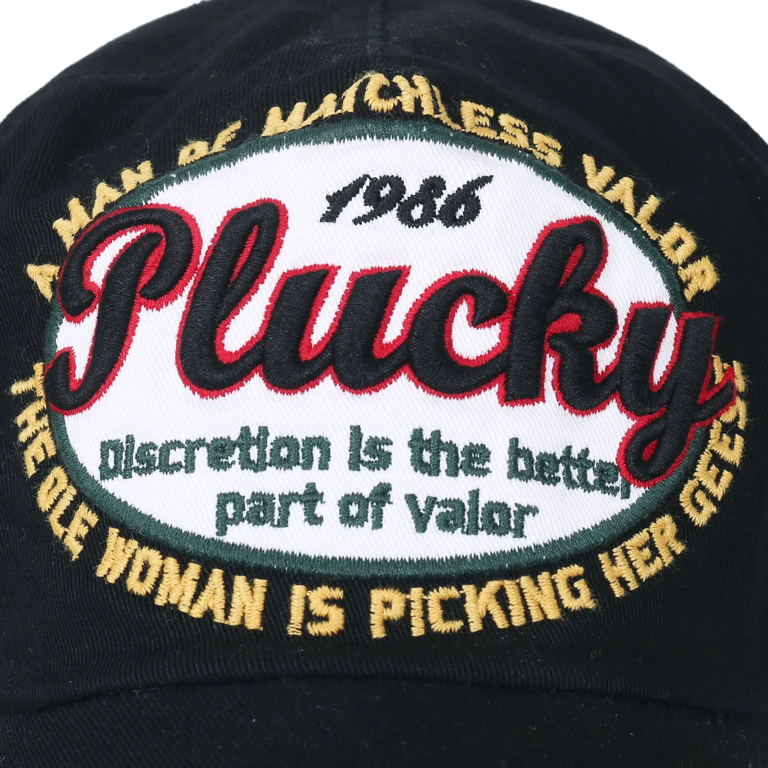 ililily Plucky Patch Distressed Vintage Cotton Baseball Cap Trucker Hat