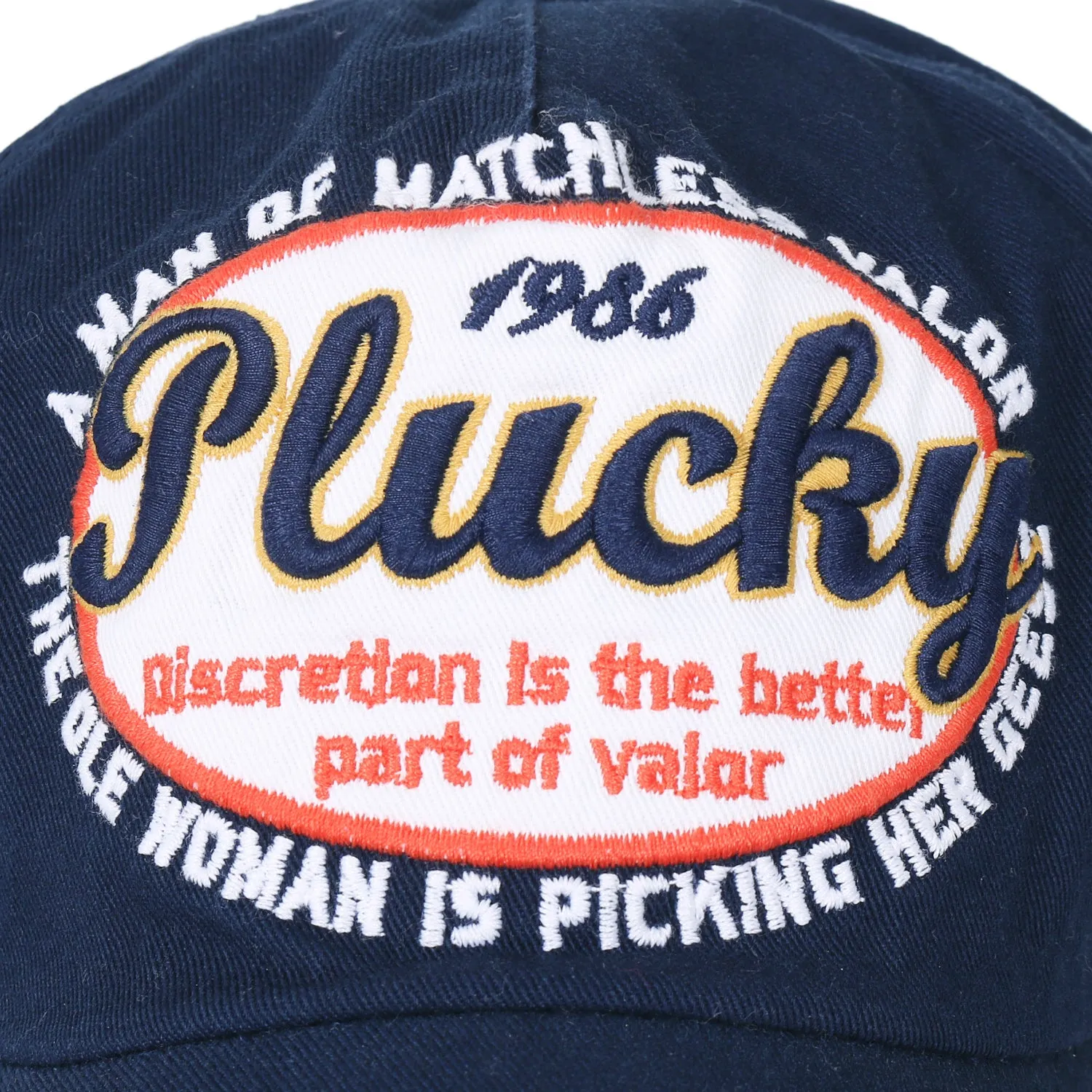 ililily Plucky Patch Distressed Vintage Cotton Baseball Cap Trucker Hat