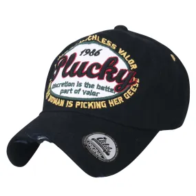 ililily Plucky Patch Distressed Vintage Cotton Baseball Cap Trucker Hat