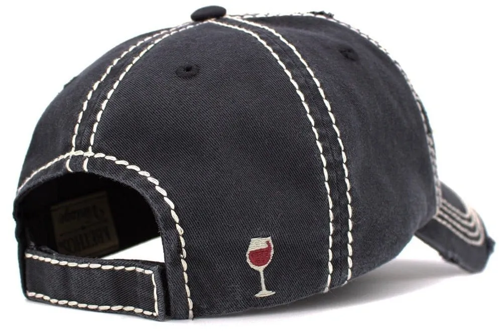 KBV1398 "Sip Happens" Vintage Washed Baseball Cap