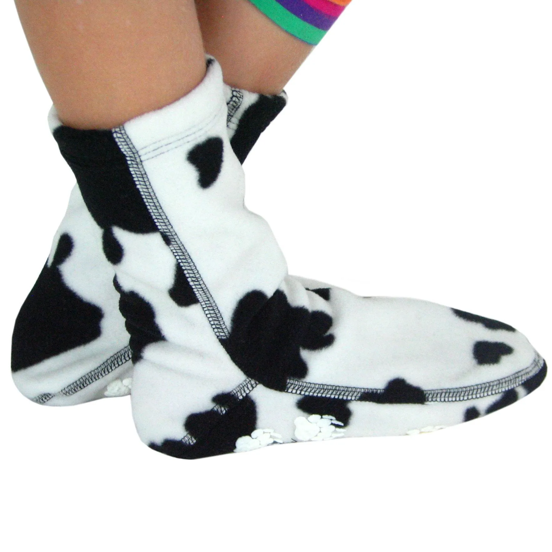 Kids' Nonskid Fleece Socks - Cow