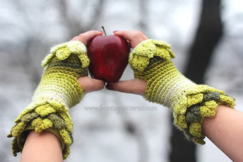 Leafy Fingerless Gloves