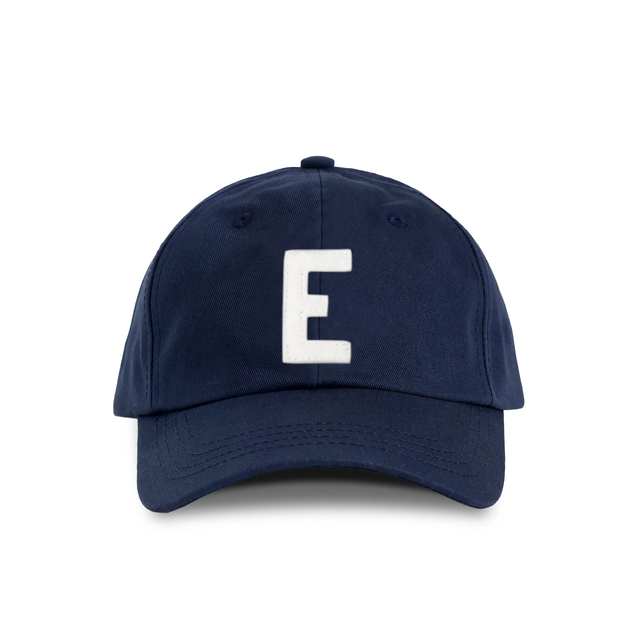 Letter E Baseball Hat Navy