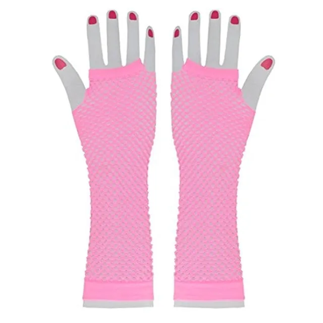 Long Fingerless Fishnet Gloves