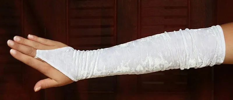 Long White Bridal Gloves