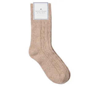 Men's Cashmere Socks in Beige