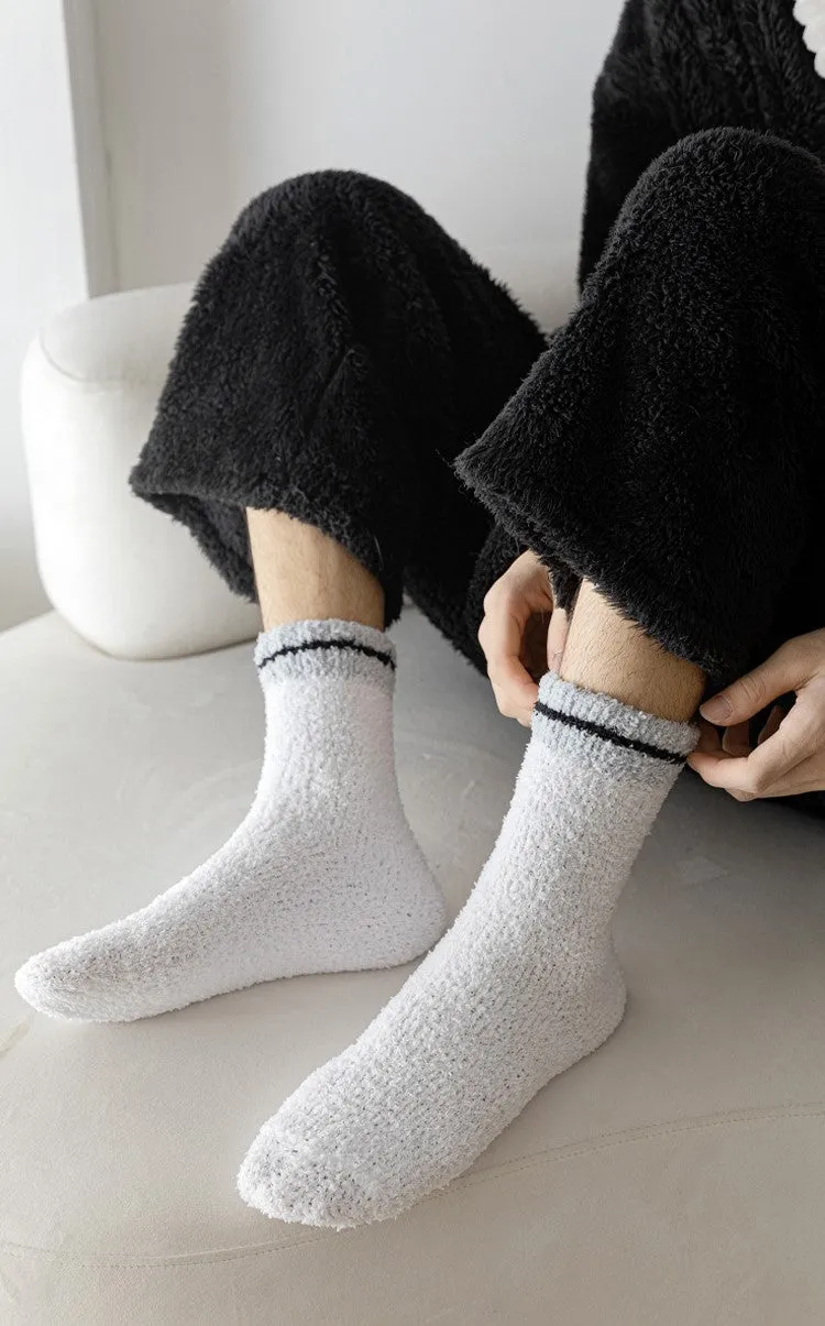 Men's Winter Thickened Coral Fleece Socks Stay Warm Cozy And Lint-Free Ideal For Home Sleep And Cold Floors