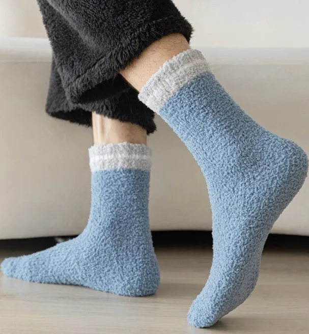 Men's Winter Thickened Coral Fleece Socks Stay Warm Cozy And Lint-Free Ideal For Home Sleep And Cold Floors