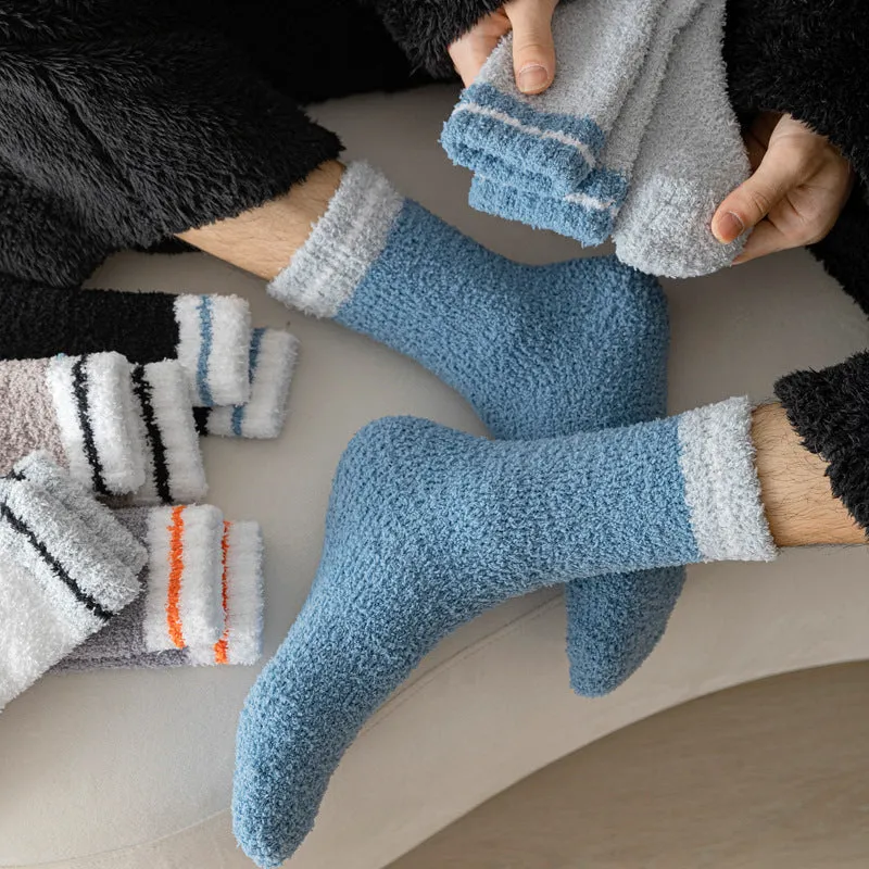 Men's Winter Thickened Coral Fleece Socks Stay Warm Cozy And Lint-Free Ideal For Home Sleep And Cold Floors