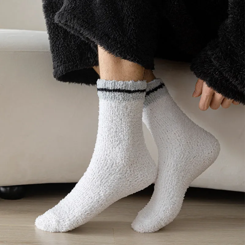 Men's Winter Thickened Coral Fleece Socks Stay Warm Cozy And Lint-Free Ideal For Home Sleep And Cold Floors