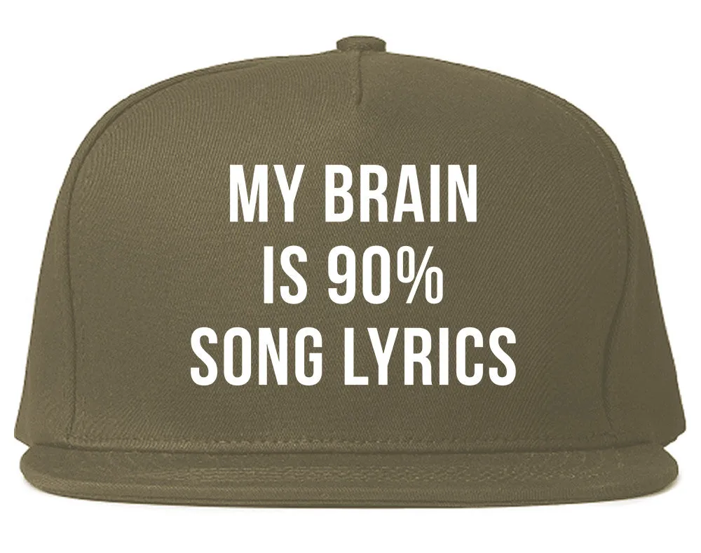 My Brain is 90% Song Lyrics Snapback Hat