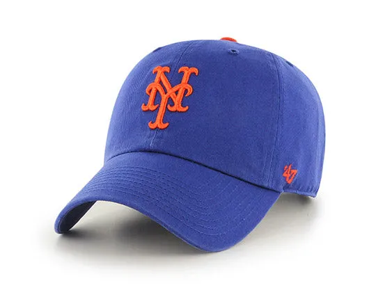 New York Mets 47 Brand Clean Up Unconstructed Baseball Adjustable Hat (Team Colors)