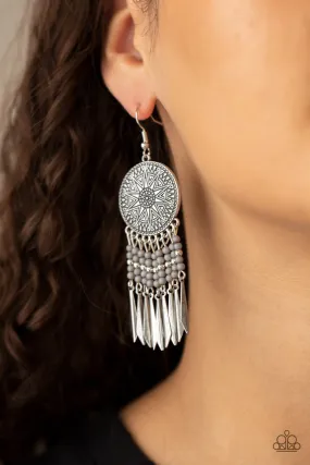 Paparazzi Earring ~ Sun Warrior - Silver