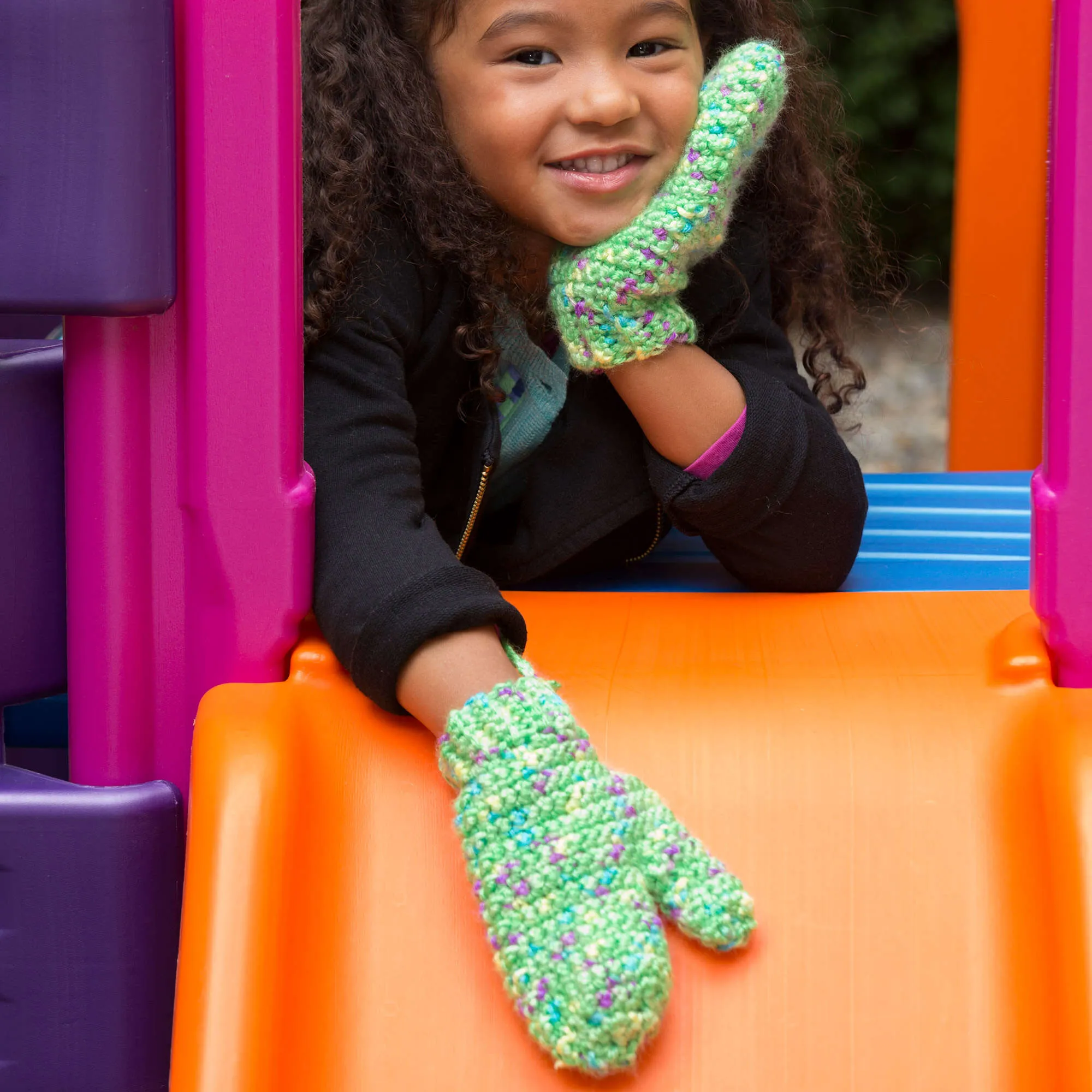 Red Heart Crochet Happy Hands Child Mittens