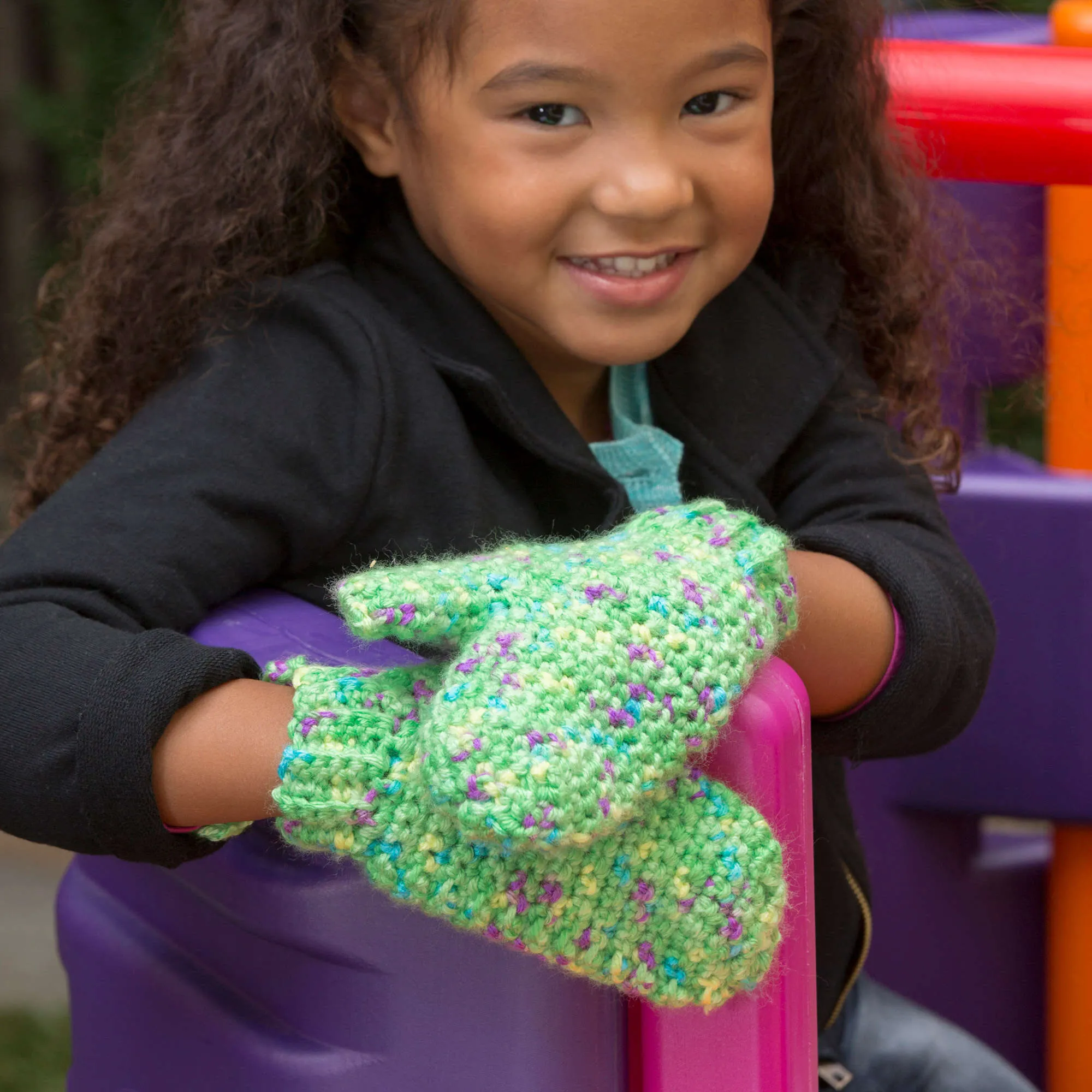 Red Heart Crochet Happy Hands Child Mittens