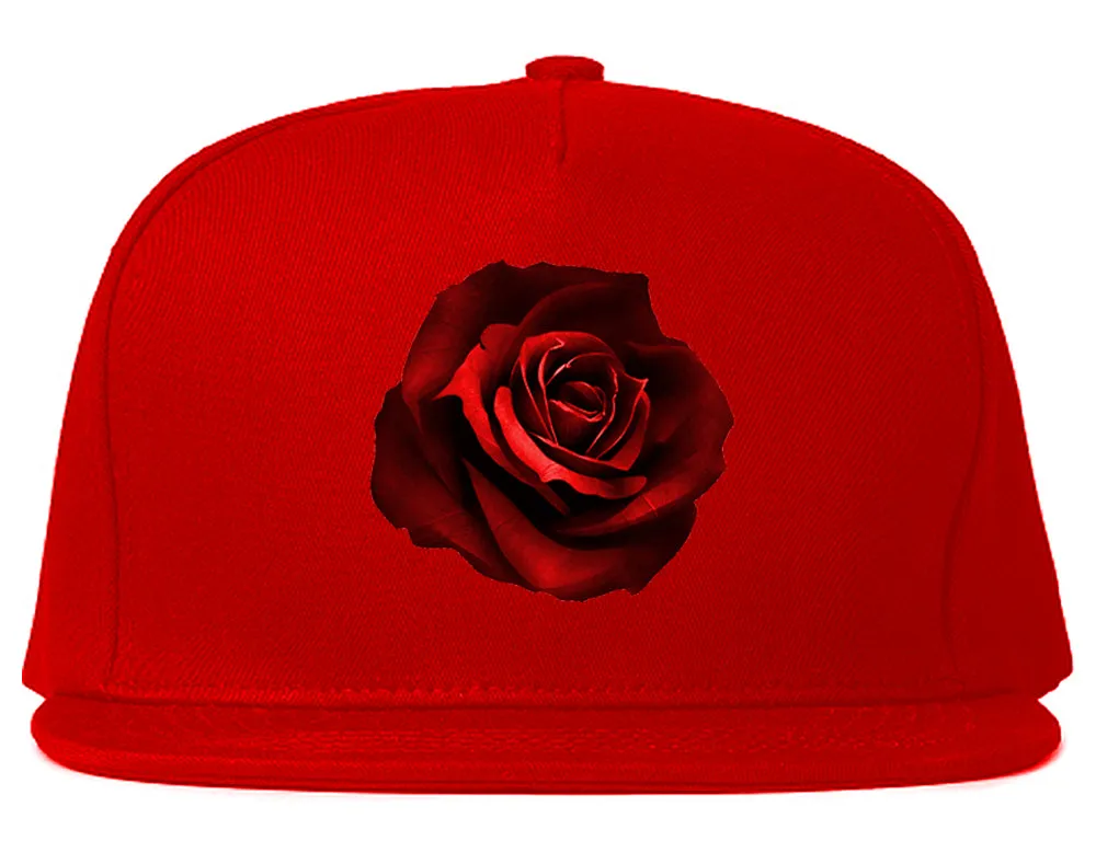 Red Rose Pattern Snapback Hat