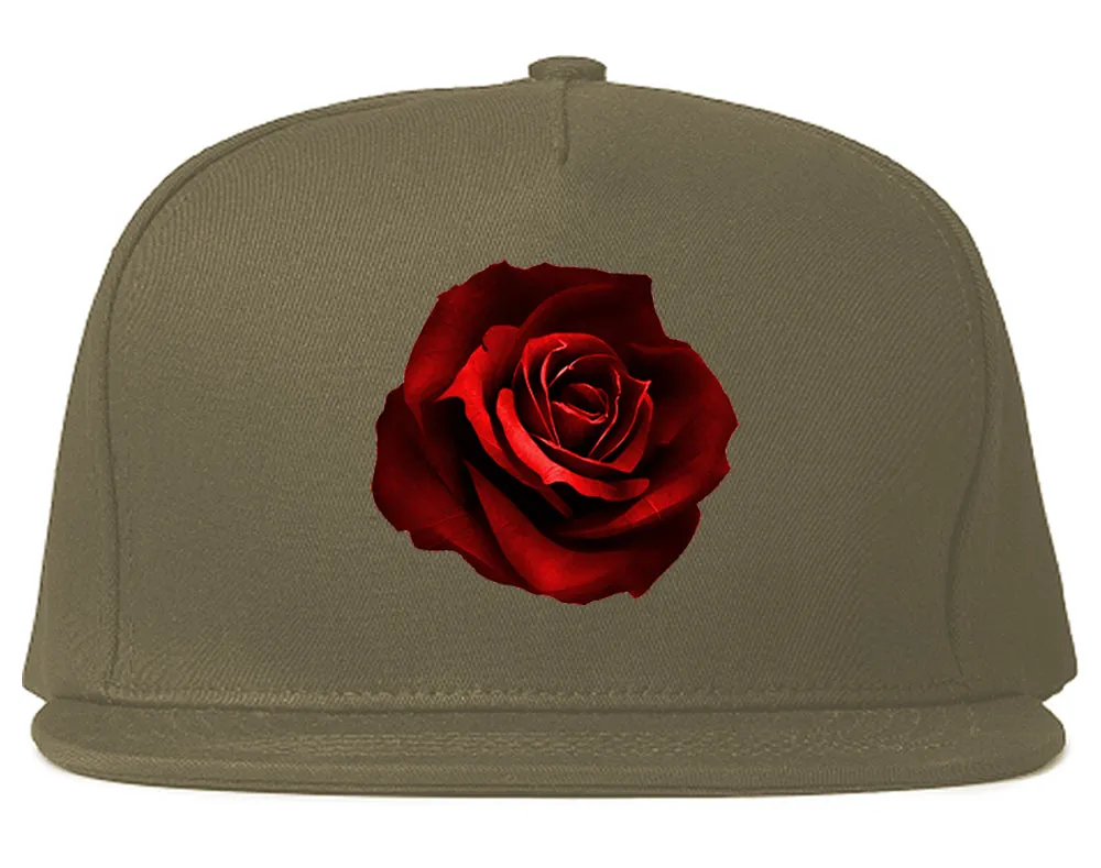 Red Rose Pattern Snapback Hat